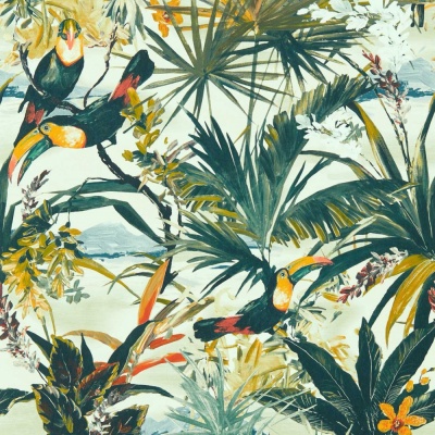 Clarke & Clarke Toucan Wallpaper in Antique